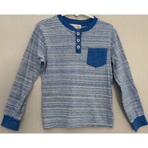 Tucker And Tate Boys 6 Blue Long Sleeve Henley Pocket 100% Cotton Tee